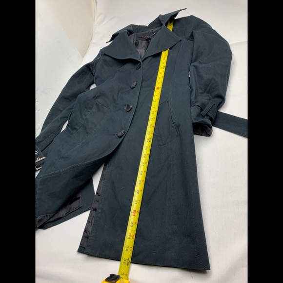 Armor Jeans Trench Coat Womens XS Lined Button Up Long Rain Top Coat - Picture 10 of 12